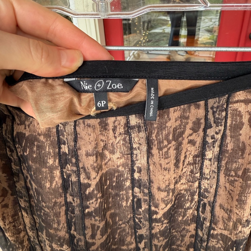 NIC+ZOE black and brown silk midi skirt - Picture 3 of 6